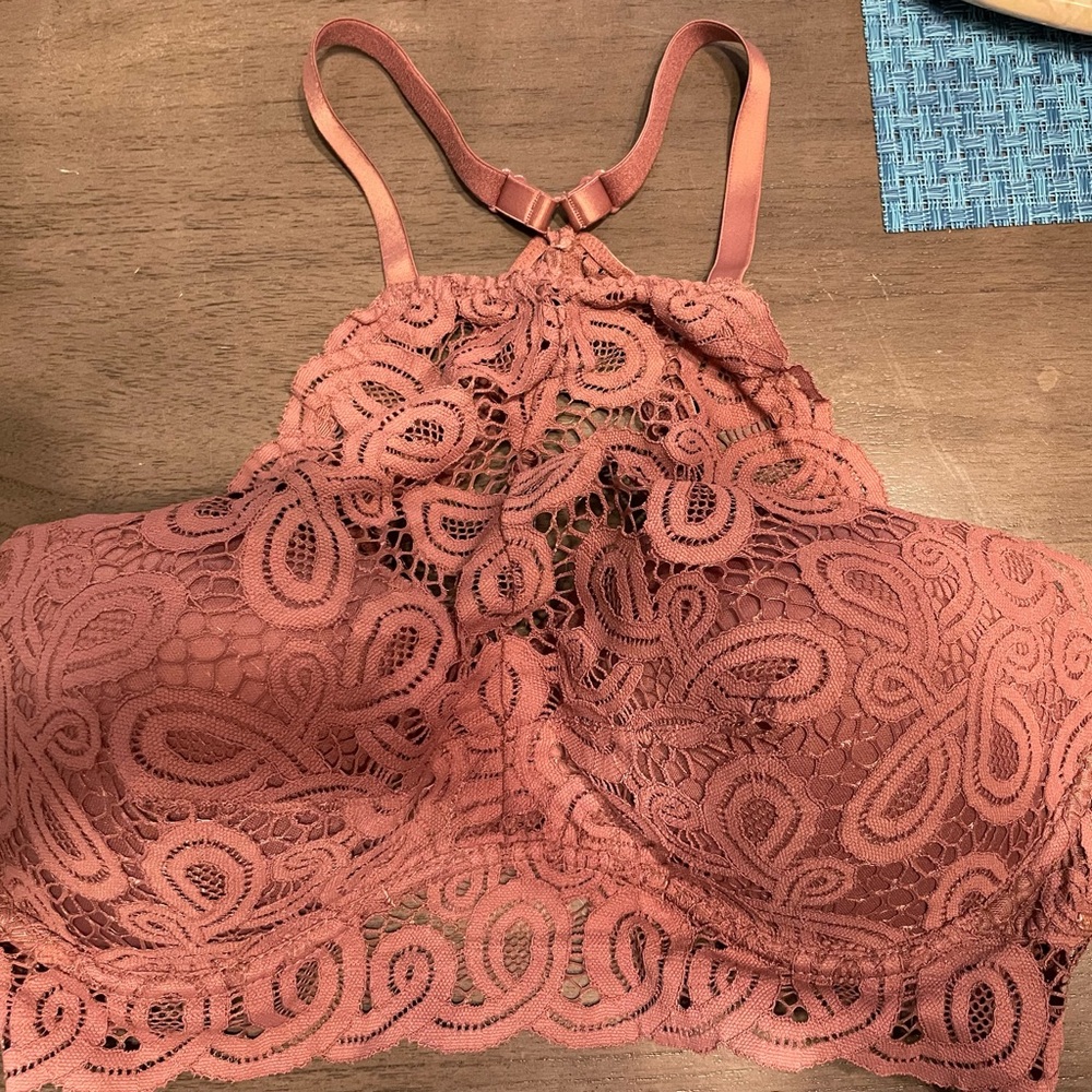 Victoria’s Secret (Pink) lace halter bra. Size XL, brown